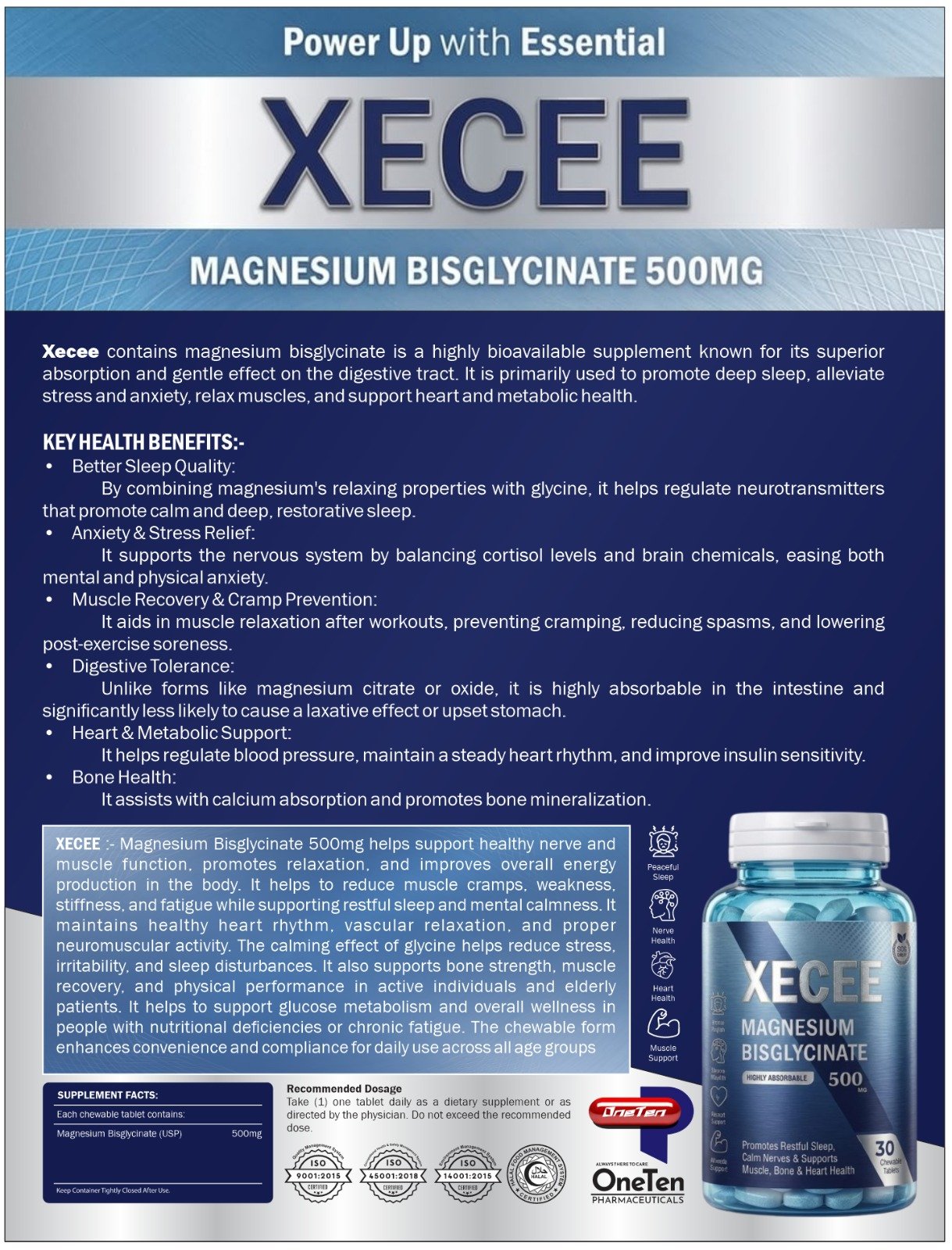 Xecee — Magnesium Bisglycinate 500mg - Image 3